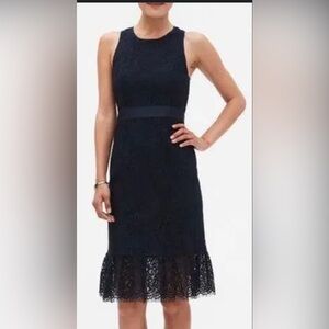 Banana Republic Black Lace Midi Dress